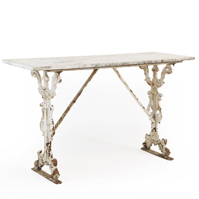 Lot 465 - A Victorian cast iron base garden table