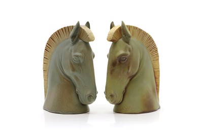 Lot 143 - A pair of Lladro porcelain horseheads
