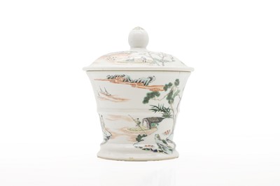 Lot 66 - A Chinese famille verte jar and cover