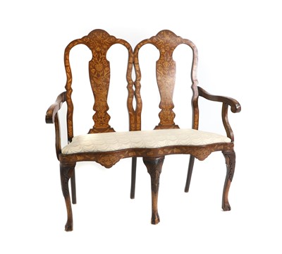 Lot 470 - A Dutch mahogany and marquetry settee