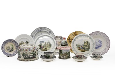 Lot 200 - A collection of transfer ware printed tea wares