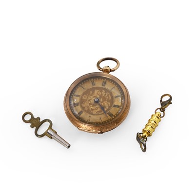 Lot 34 - A ladies' key wind open faced fob watch