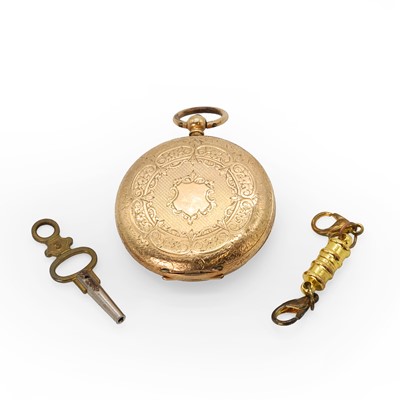Lot 34 - A ladies' key wind open faced fob watch