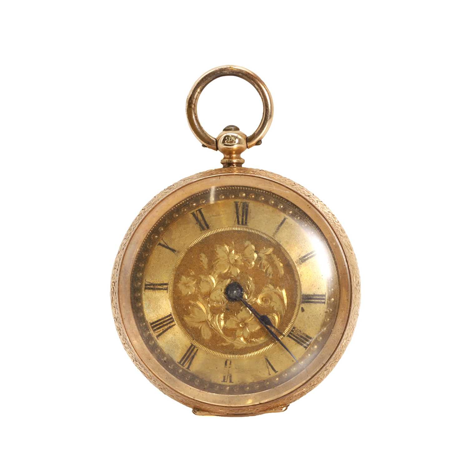 Lot 34 - A ladies' key wind open faced fob watch