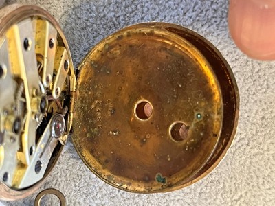 Lot 34 - A ladies' key wind open faced fob watch