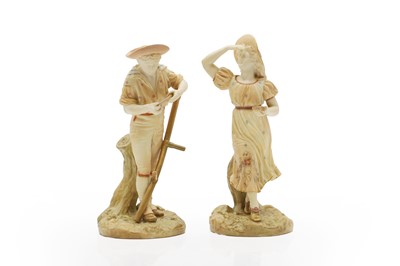 Lot 142 - A pair of Royal Worcester porcelain figures