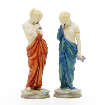 Lot 126 - A pair of Royal Worcester porcelain figures