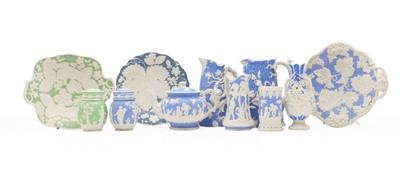 Lot 204 - Two T J & J Mayer overlaid parian ware jugs