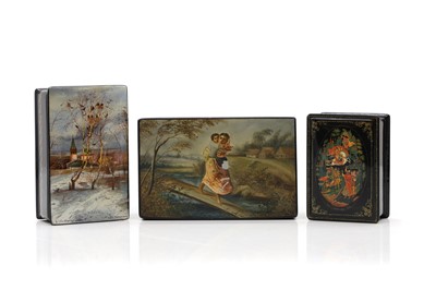 Lot 261 - Two Russian lacquered boxes