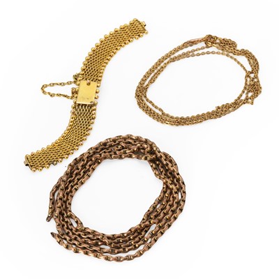 Lot 334 - A group of gold chains