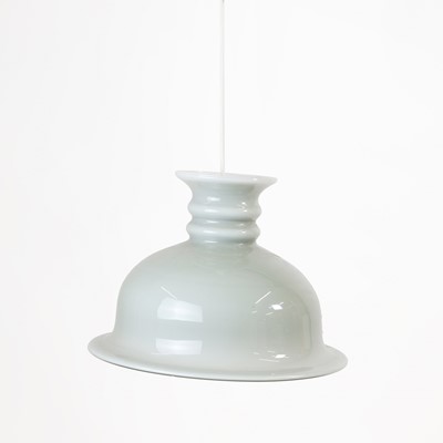 Lot 508 - A pair of Danish cased glass pendant lights