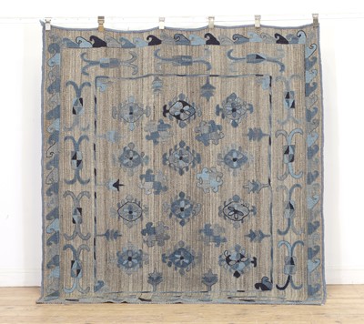 Lot 412 - A Suzani style flatweave rug