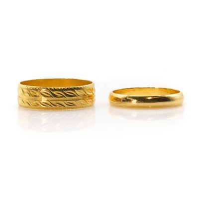 Lot 283 - Two gold wedding rings