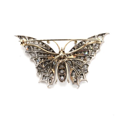 Lot 21 - A late Victorian diamond butterfly brooch