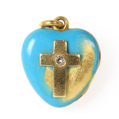 Lot 20 - A Victorian heart-shaped mourning locket
