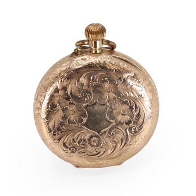Lot 34 - A 9ct gold ladies top wind open faced fob watch