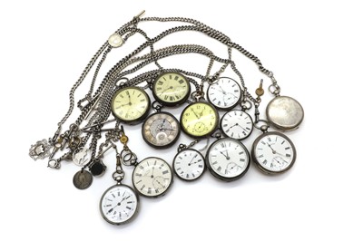 Lot 31 - A group of twelve silver pocket and fob watches