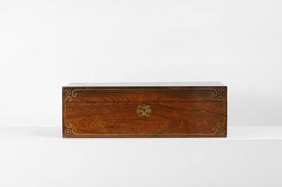 Lot 265 - A Regency rosewood and brass-inlaid writing slope