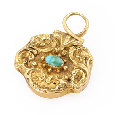 Lot 19 - A Georgian turquoise memorial locket pendant