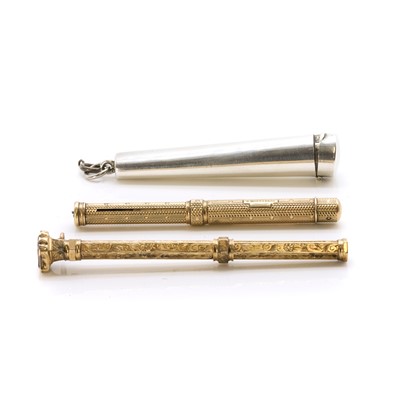 Lot 429 - A small group of propelling pencils and needle cases