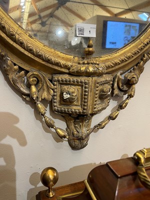 Lot 1 - A pair of carved giltwood and gesso girandole mirrors