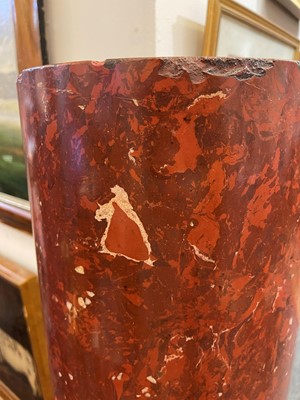 Lot 29 - An imitation rosso antico scagliola column