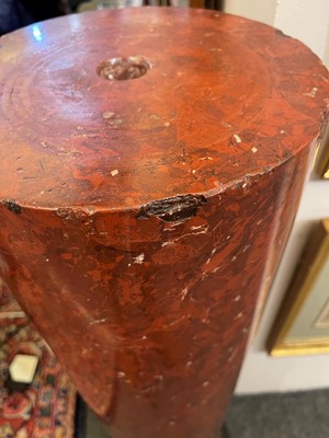 Lot 29 - An imitation rosso antico scagliola column