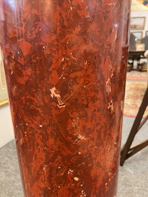 Lot 29 - An imitation rosso antico scagliola column