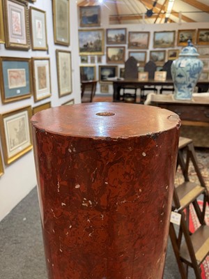 Lot 29 - An imitation rosso antico scagliola column