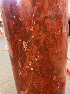 Lot 29 - An imitation rosso antico scagliola column