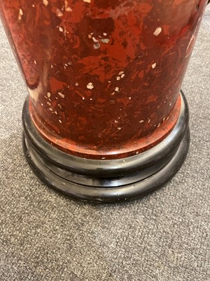 Lot 29 - An imitation rosso antico scagliola column
