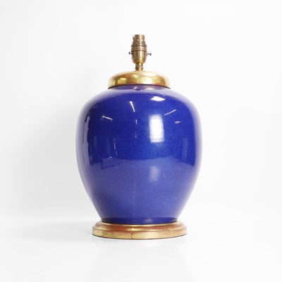 Lot 84 - A Chinese blue-glazed jar
