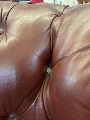 Lot 42 - A Victorian buttoned leather chesterfield sofa