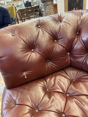 Lot 42 - A Victorian buttoned leather chesterfield sofa