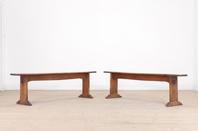 Lot 47 - A pair of chestnut benches