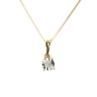 Lot 57 - A diamond solitaire pendant