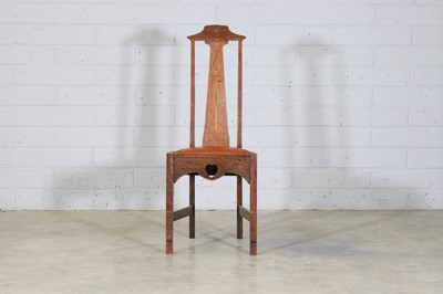 Lot 52 - An Arts and Crafts oak hall chair