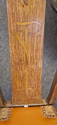 Lot 52 - An Arts and Crafts oak hall chair