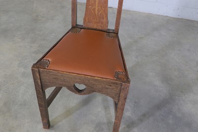 Lot 52 - An Arts and Crafts oak hall chair