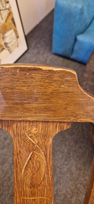 Lot 52 - An Arts and Crafts oak hall chair