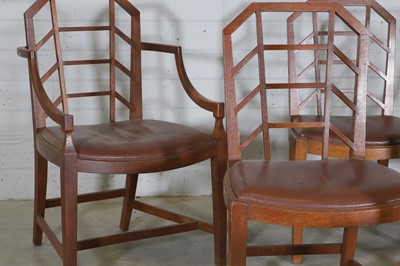 Lot 54 - A set of six Cotswold oak dining chairs