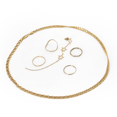 Lot 314 - A small group of gold jewellery