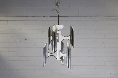 Lot 711 - A six-light chrome ceiling light