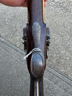 Lot 360 - A 16-Bore double-barrelled flintlock shotgun by Tatham, London