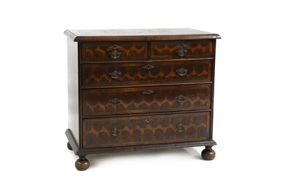 Lot 657 - A William & Mary-style oyster veneer chest of drawers