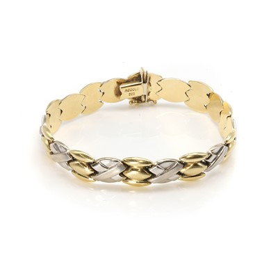 Lot 88 - A two colour gold bracelet