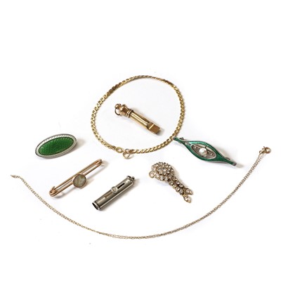 Lot 403 - A group of gold and silver jewellery