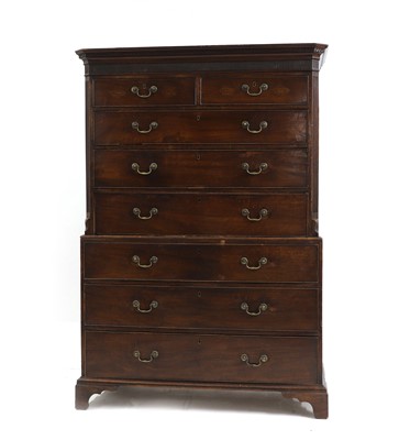 Lot 771 - A George III mahogany chest on chest