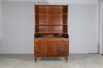 Lot 716 - A teak bureau bookcase