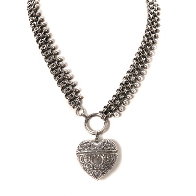 Lot 12 - A Victorian silver book chain and vesta case